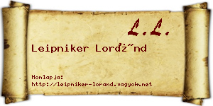 Leipniker Loránd névjegykártya