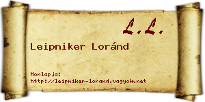 Leipniker Loránd névjegykártya